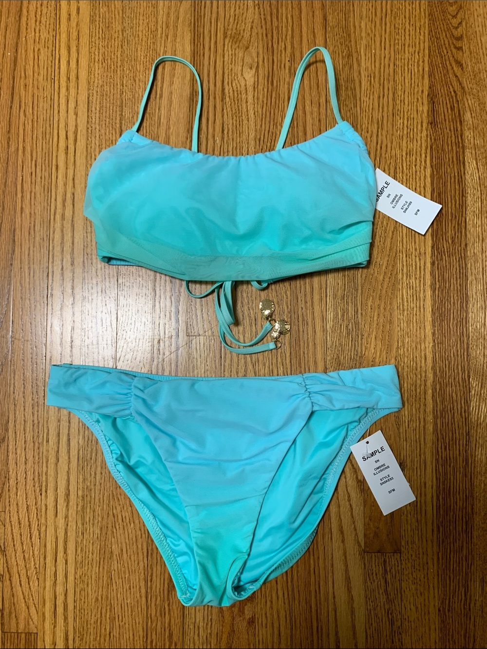 Sunshine 79 swimsuit - blue ombre bikini set, bralette bathing suit aqua, 6